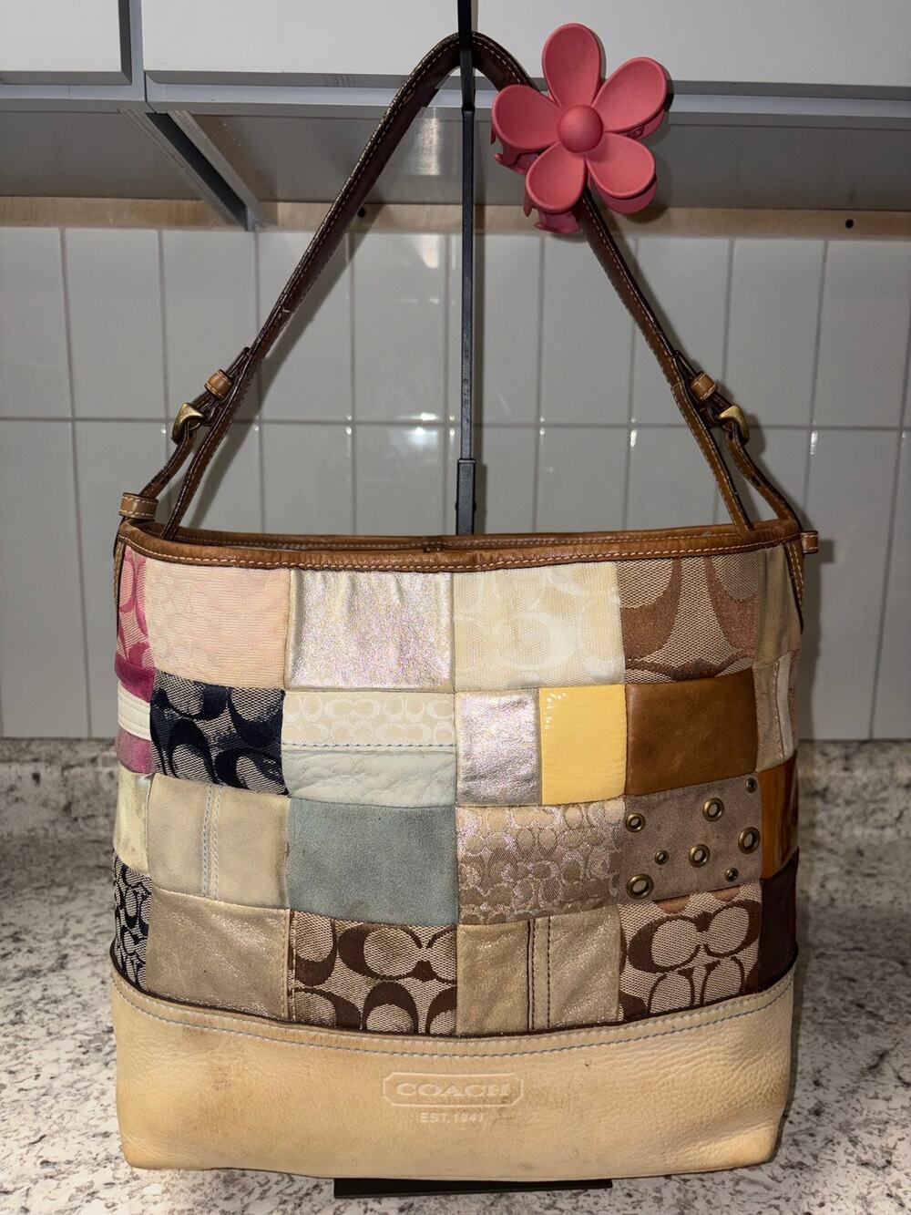Coach Y2K Vintage Patchwork Shoulder Bag Tote 2191 READ